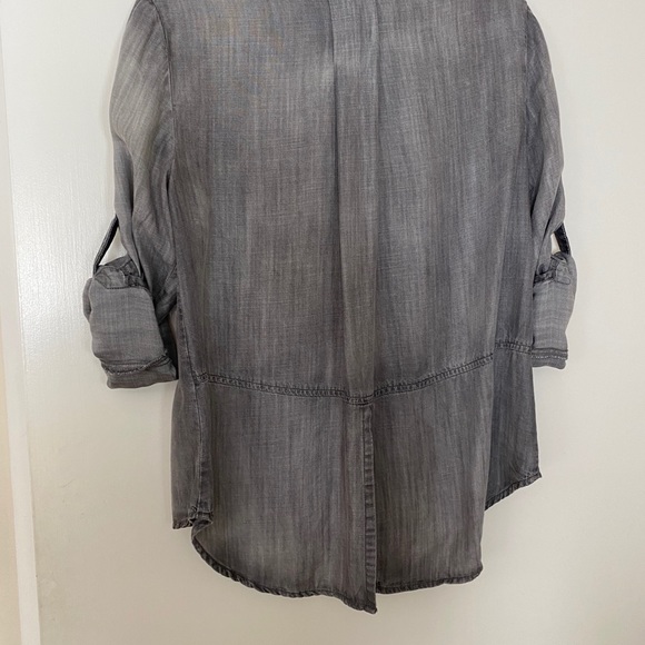 Cloth & Stone Grey Tencel Split-Hem Top, S - Picture 6 of 7